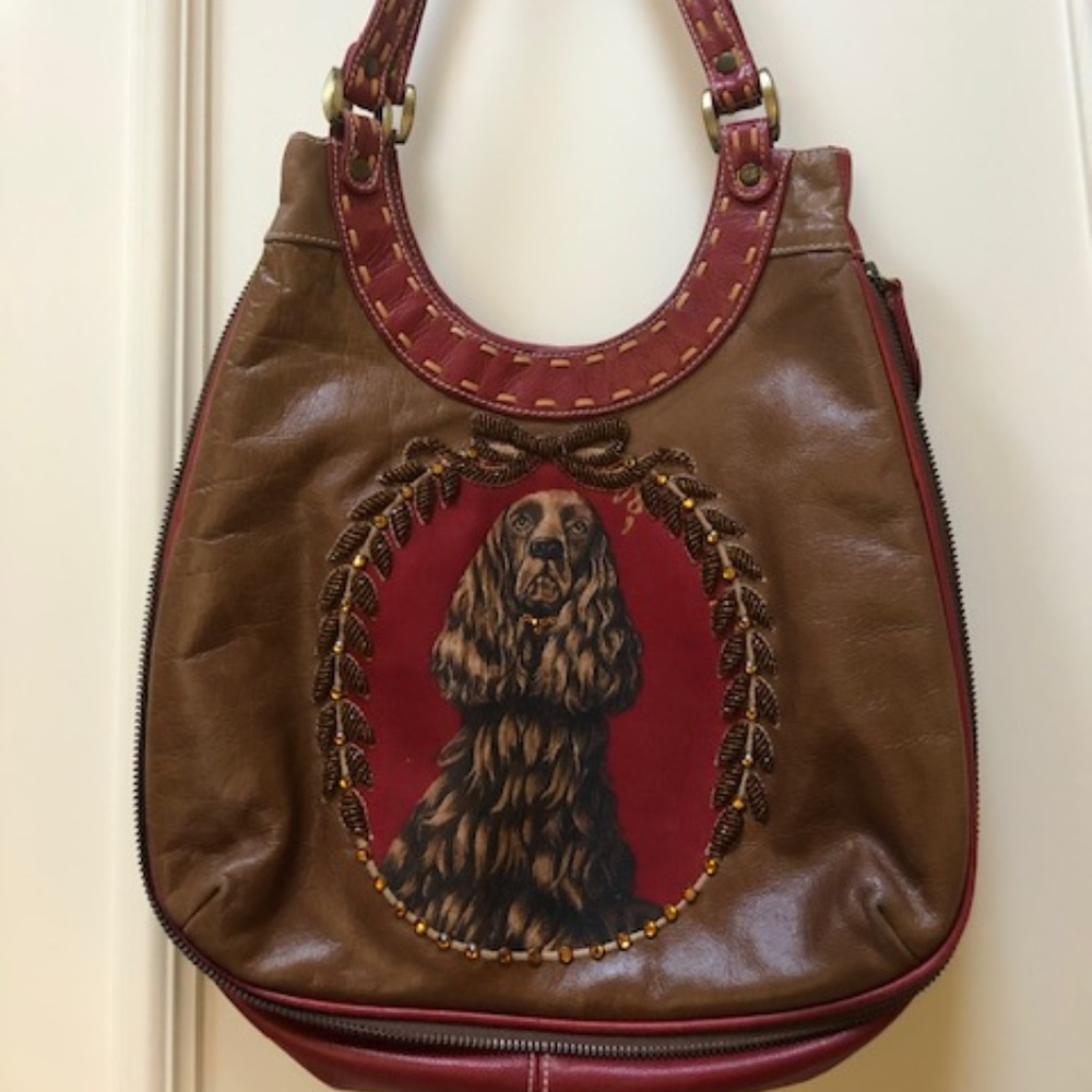 Isabella Fiore Leather Shoulder Hobo Bag